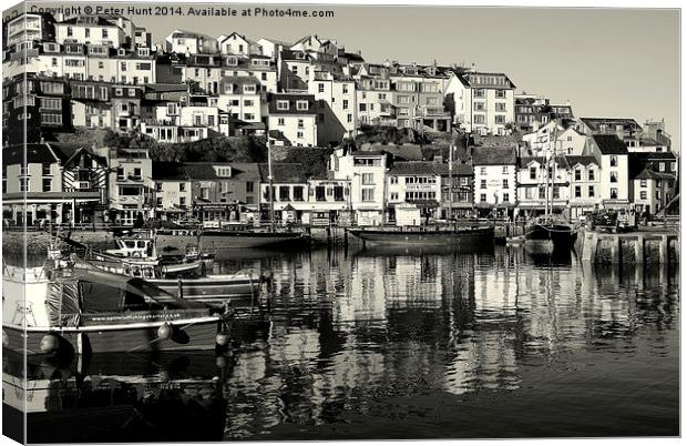 Brixham On A January Day Canvas Print by Peter F Hunt