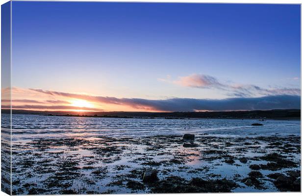 Sunset Across Mounts Bay Canvas Print by Diane Griffiths