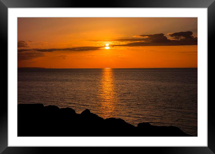 Sunset Over the Swale Estuary Framed Mounted Print by John B Walker LRPS