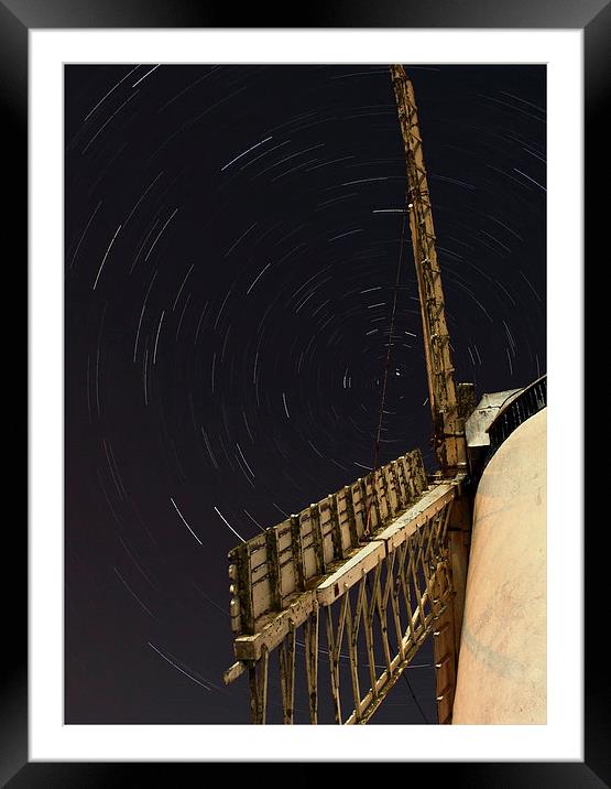 Windmill star trails Framed Mounted Print by Vivienne Beck