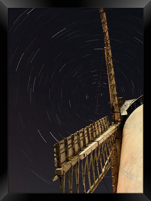 Windmill star trails Framed Print by Vivienne Beck