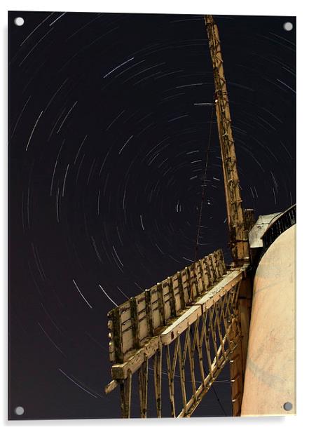 Windmill star trails Acrylic by Vivienne Beck