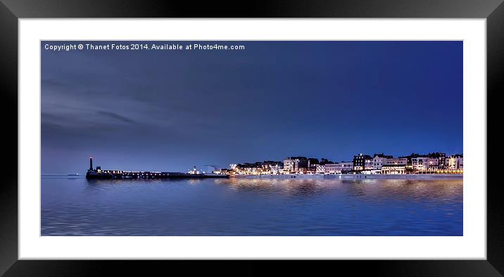 Margate harbour at night Framed Mounted Print by Thanet Photos