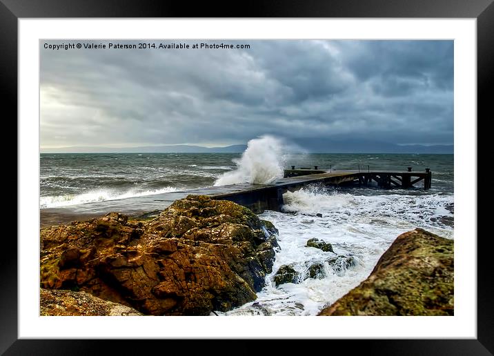 Portencross Storm Framed Mounted Print by Valerie Paterson
