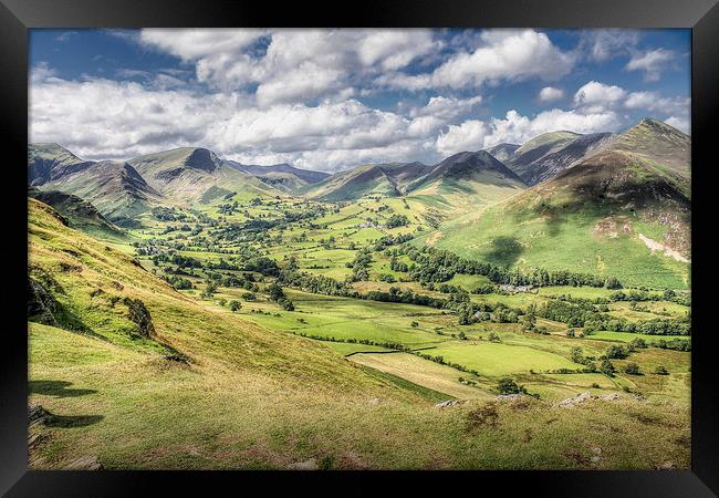 View from Catbells, The Lake District Framed Print by Diane Griffiths