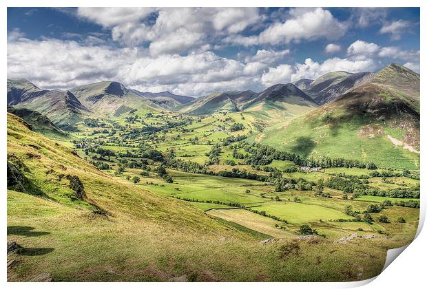 View from Catbells, The Lake District Print by Diane Griffiths