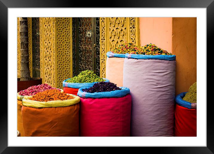 Moroccan colours Framed Mounted Print by Carmen Clark