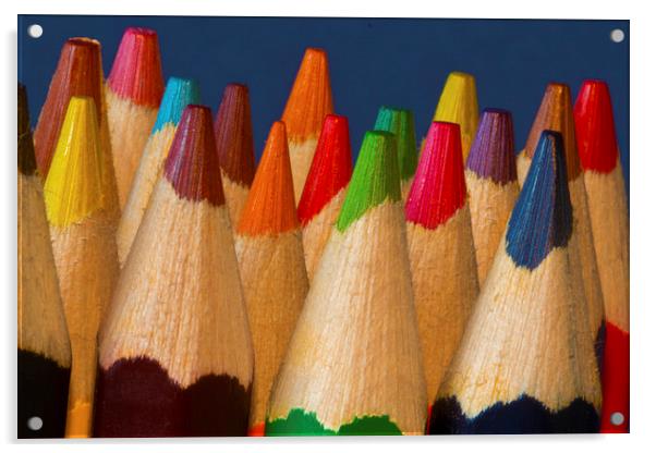 Coloured Pencils Acrylic by Rick Parrott