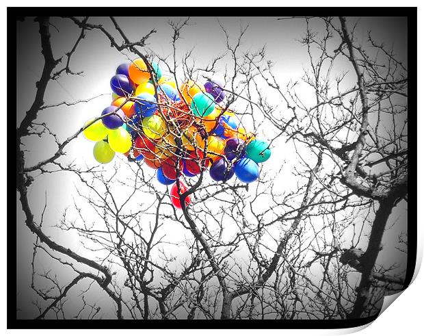 Lost Balloons In New York Print by Terry Lee