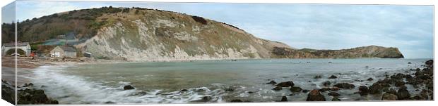 Lulworth cover panormaic Canvas Print by Mike French