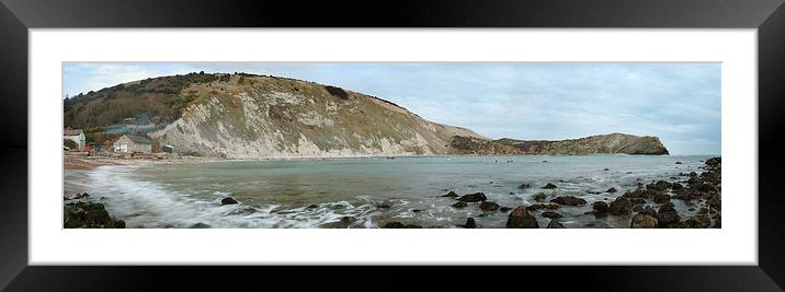 Lulworth cover panormaic Framed Mounted Print by Mike French
