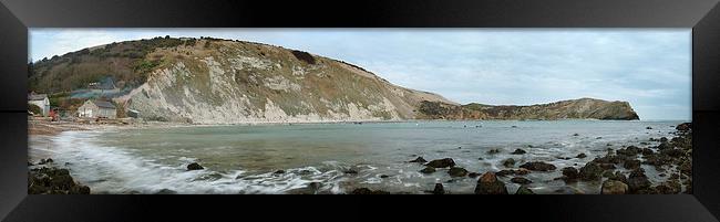 Lulworth cover panormaic Framed Print by Mike French