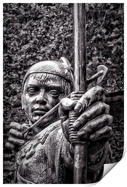 robin hood statue nottingham Print by mark lindsay