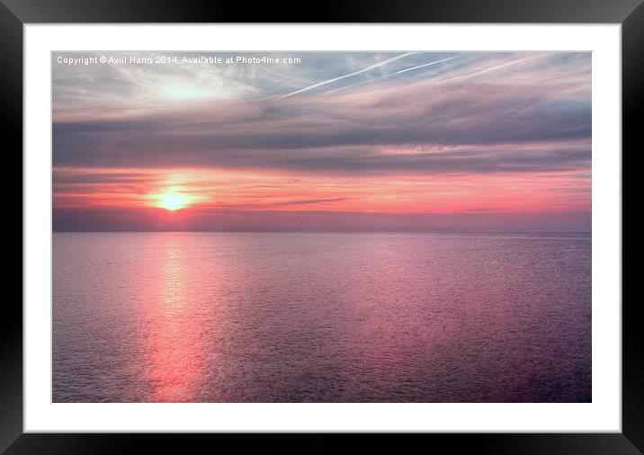 Norfolk summer sunset Framed Mounted Print by Avril Harris