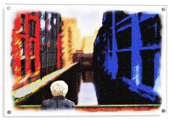 The Boy on the Bridge Acrylic by John B Walker LRPS