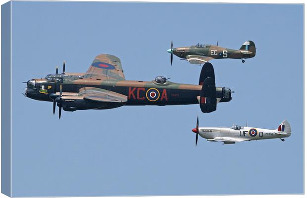 Lancaster Spitfire and Hurricane Canvas Print by Rachel & Martin Pics