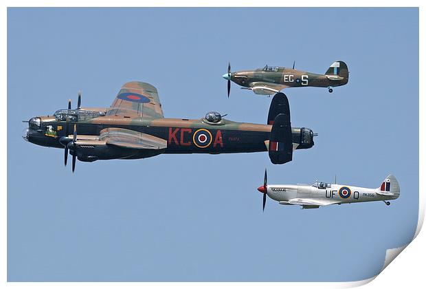 Lancaster Spitfire and Hurricane Print by Rachel & Martin Pics