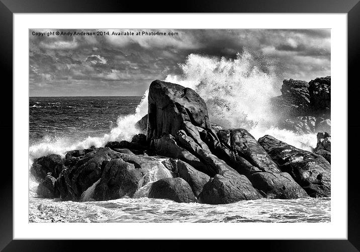 Coastal Titans Clash Framed Mounted Print by Andy Anderson
