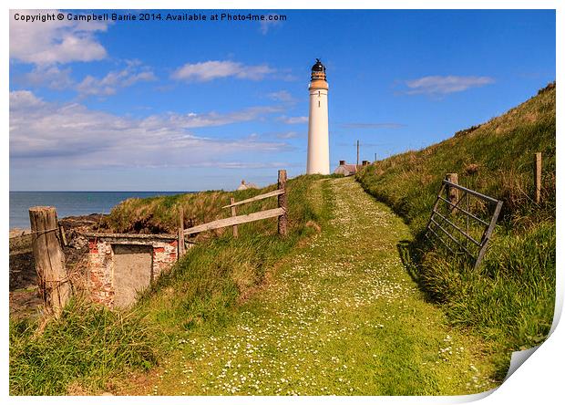 Scurdie Ness lighthouse, Montrose Print by Campbell Barrie