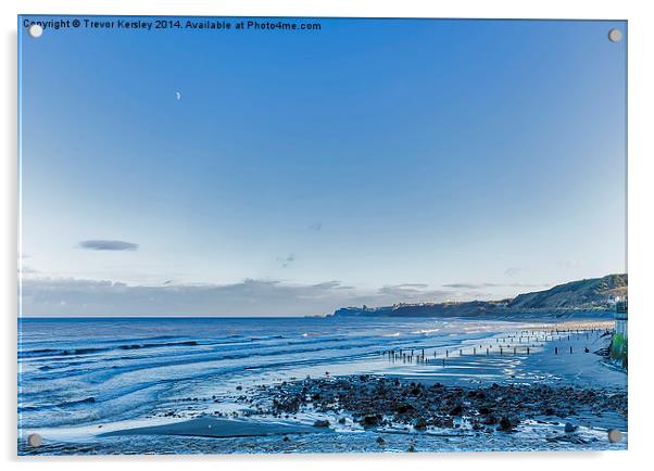 Sandsend Beach Acrylic by Trevor Kersley RIP