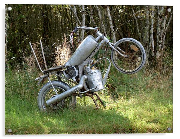 Craxy Bike Acrylic by Dave Menzies