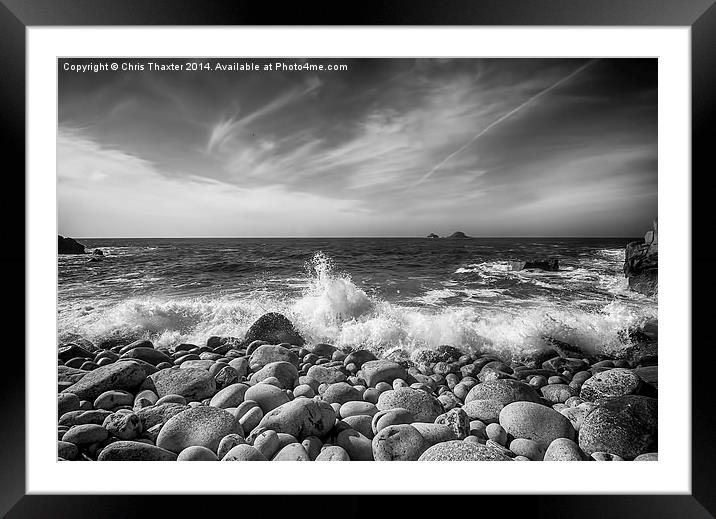 Cot Valley Porth Nanven 5 Black and White Framed Mounted Print by Chris Thaxter