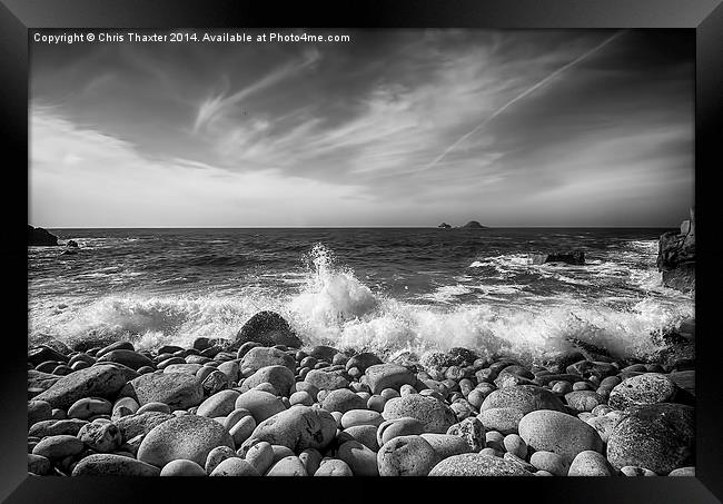 Cot Valley Porth Nanven 5 Black and White Framed Print by Chris Thaxter