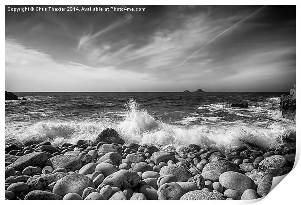 Cot Valley Porth Nanven 5 Black and White Print by Chris Thaxter