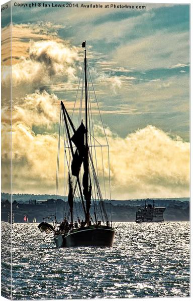 Sailing Barge Canvas Print by Ian Lewis