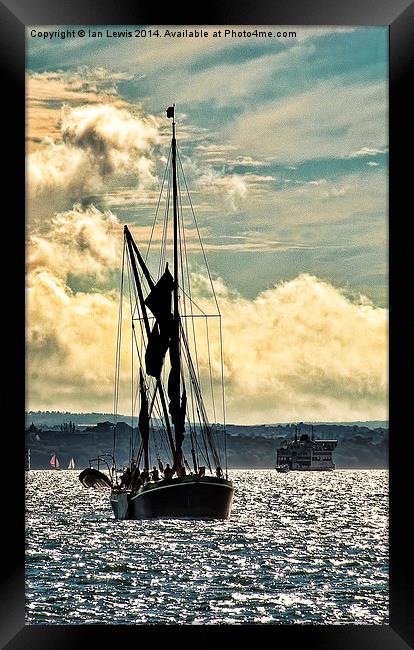 Sailing Barge Framed Print by Ian Lewis