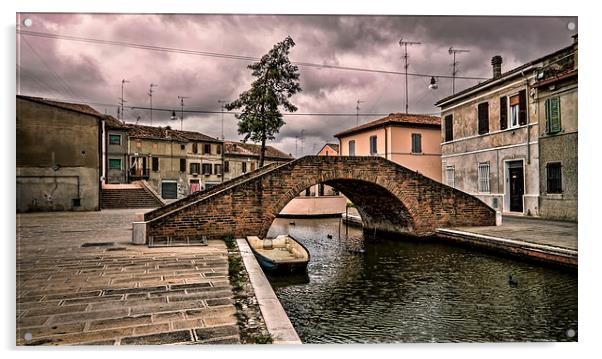 The Carmine bridge in Comacchio Italy Acrylic by Guido Parmiggiani