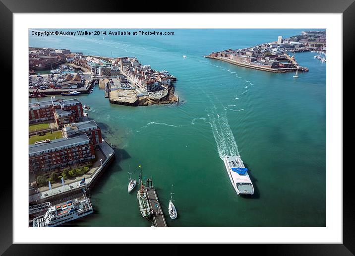 Portsmouth Harbour Framed Mounted Print by Audrey Walker