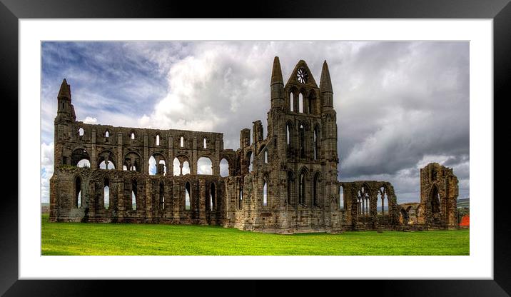 The remains of Whitby Abbey Framed Mounted Print by Tom Gomez