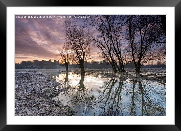 Sunset over the Mere Framed Mounted Print by Julian Mitchell