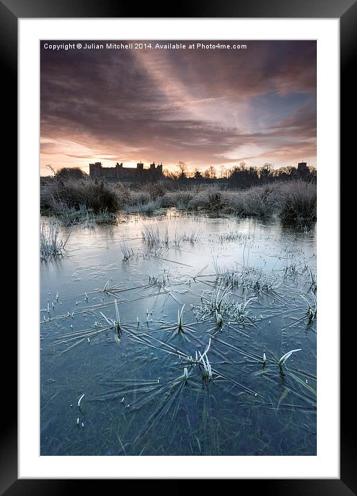 Icy Mere Framed Mounted Print by Julian Mitchell