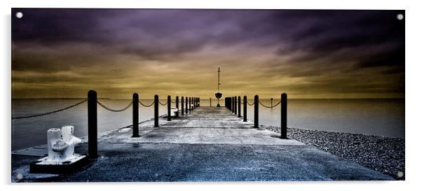 Whitstable Harbour Jetty Acrylic by Steve Lane