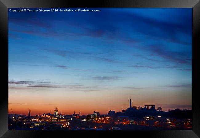 Edinburghs Majestic Night Skyline Framed Print by Tommy Dickson