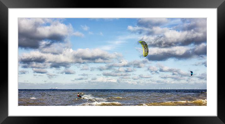 Kite surfing Framed Mounted Print by Thanet Photos