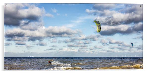 Kite surfing Acrylic by Thanet Photos
