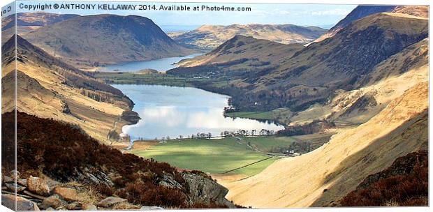 BUTTERMERE AND CRUMMOCK WATER Canvas Print by Anthony Kellaway