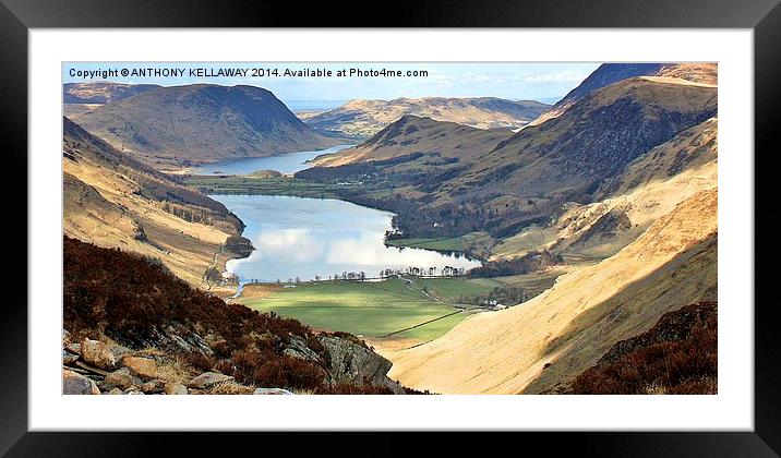 BUTTERMERE AND CRUMMOCK WATER Framed Mounted Print by Anthony Kellaway