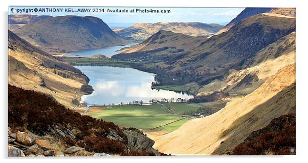 BUTTERMERE AND CRUMMOCK WATER Acrylic by Anthony Kellaway