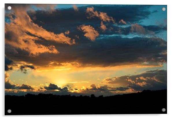 Cloudy Sunset Acrylic by Marco Buresti