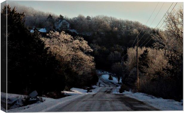 Icy Road Canvas Print by Pics by Jody Adams