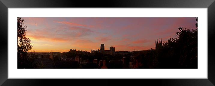 Panoramic View of Durham Cathedral Framed Mounted Print by adrian shirkey