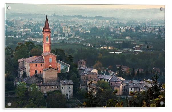 Church of Savignano Italy Acrylic by Guido Parmiggiani