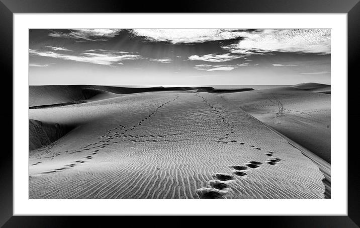 Footsteps in the Sand Framed Mounted Print by Andy McGarry
