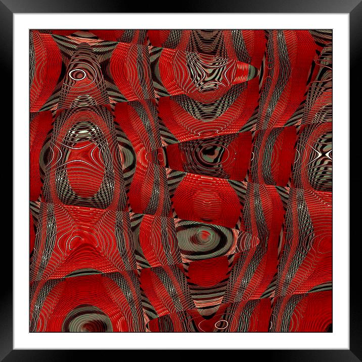 intricate red Framed Mounted Print by Heather Newton