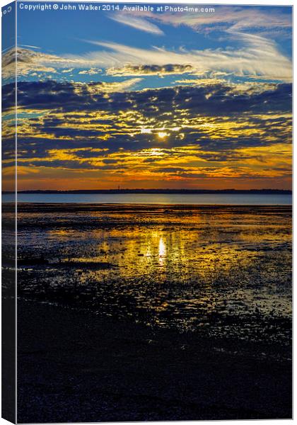 Whitstable Sunset, Kent Canvas Print by John B Walker LRPS