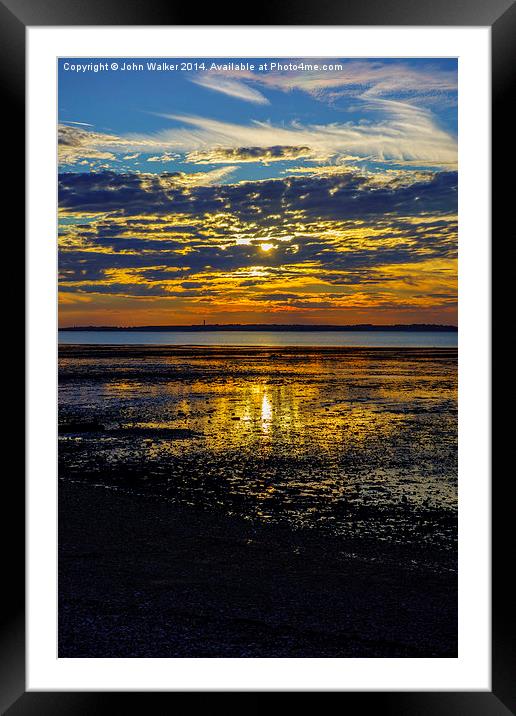 Whitstable Sunset, Kent Framed Mounted Print by John B Walker LRPS